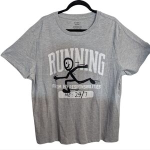 Men Womens Graphic T-Shirt XXL Gray Running Relaxed Fit NEW M-006